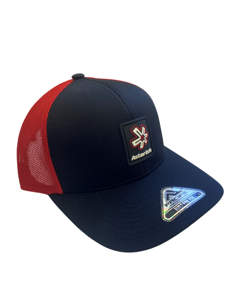 バスブリゲード　Snapback Hat、ブラック/レッド BASS BRIGADE バスブリゲード キャップ 帽子 Shield Patch
